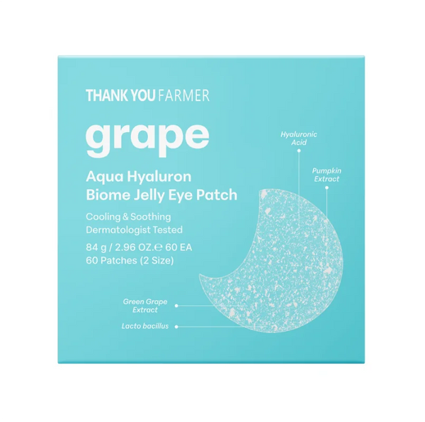 Thank You Farmer Grape Aqua Hyaluron Biome Jelly Eye Patch 60 pcs